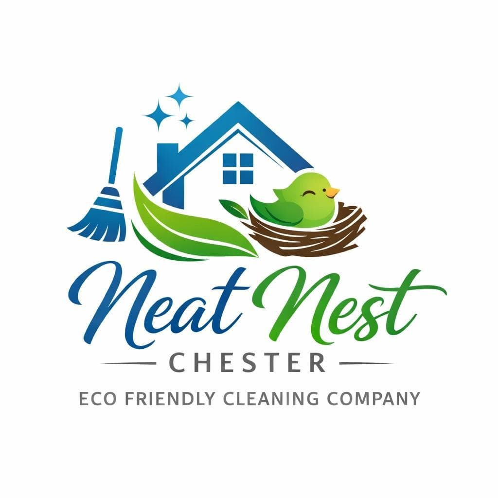 Neat Nest Chester logo — bird in a nest with broom and house